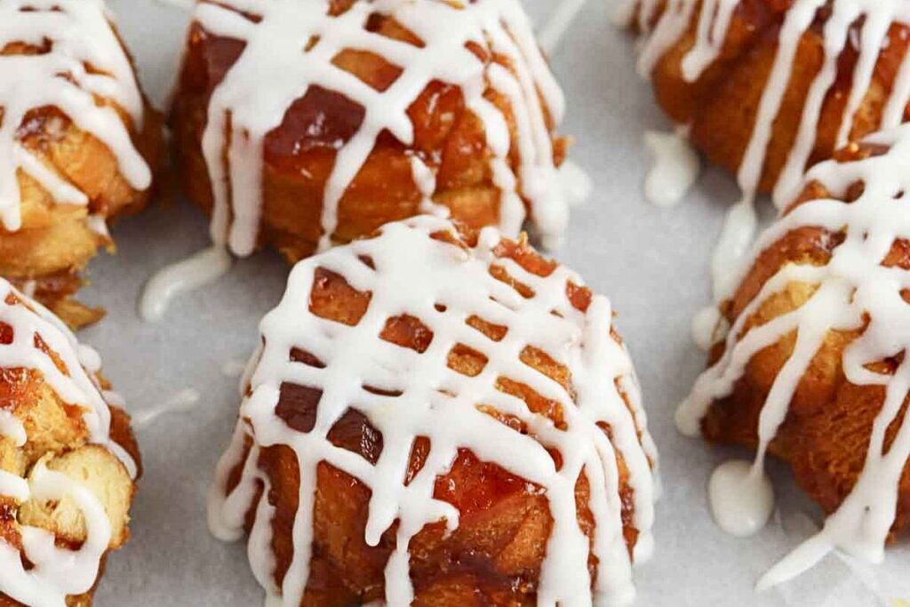 A plate of muffins made of cinnamon roll dough.