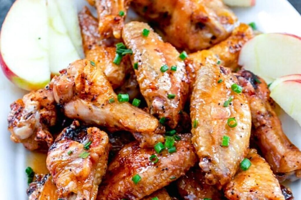 A platter of cider marinated wings.