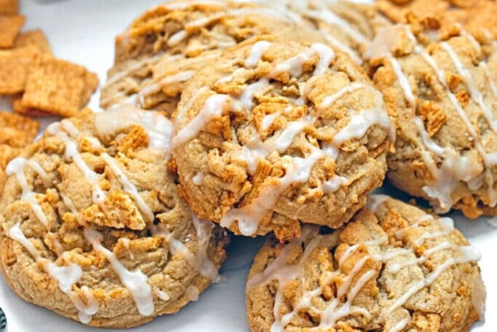 A batch of cinnamon toast crunch cookies.