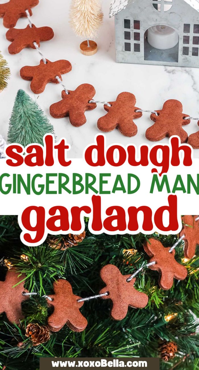 Salt Dough Gingerbread Man Garland adds a charming touch to your holiday table and looks festive hanging on your Christmas tree.