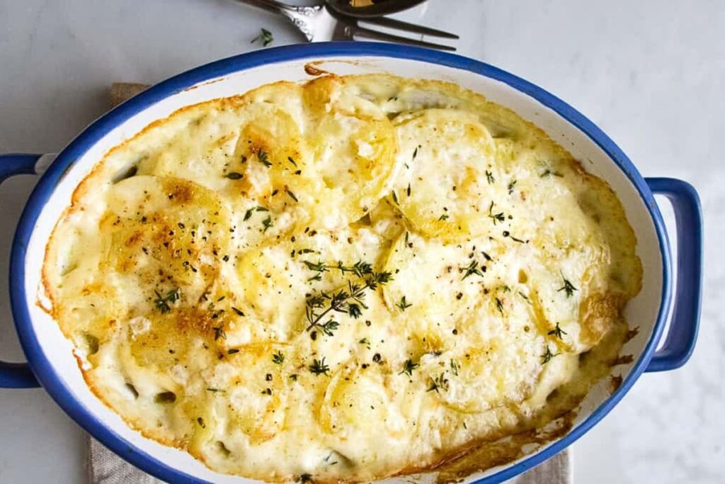 A creamy casserole of au gratin potatoes.