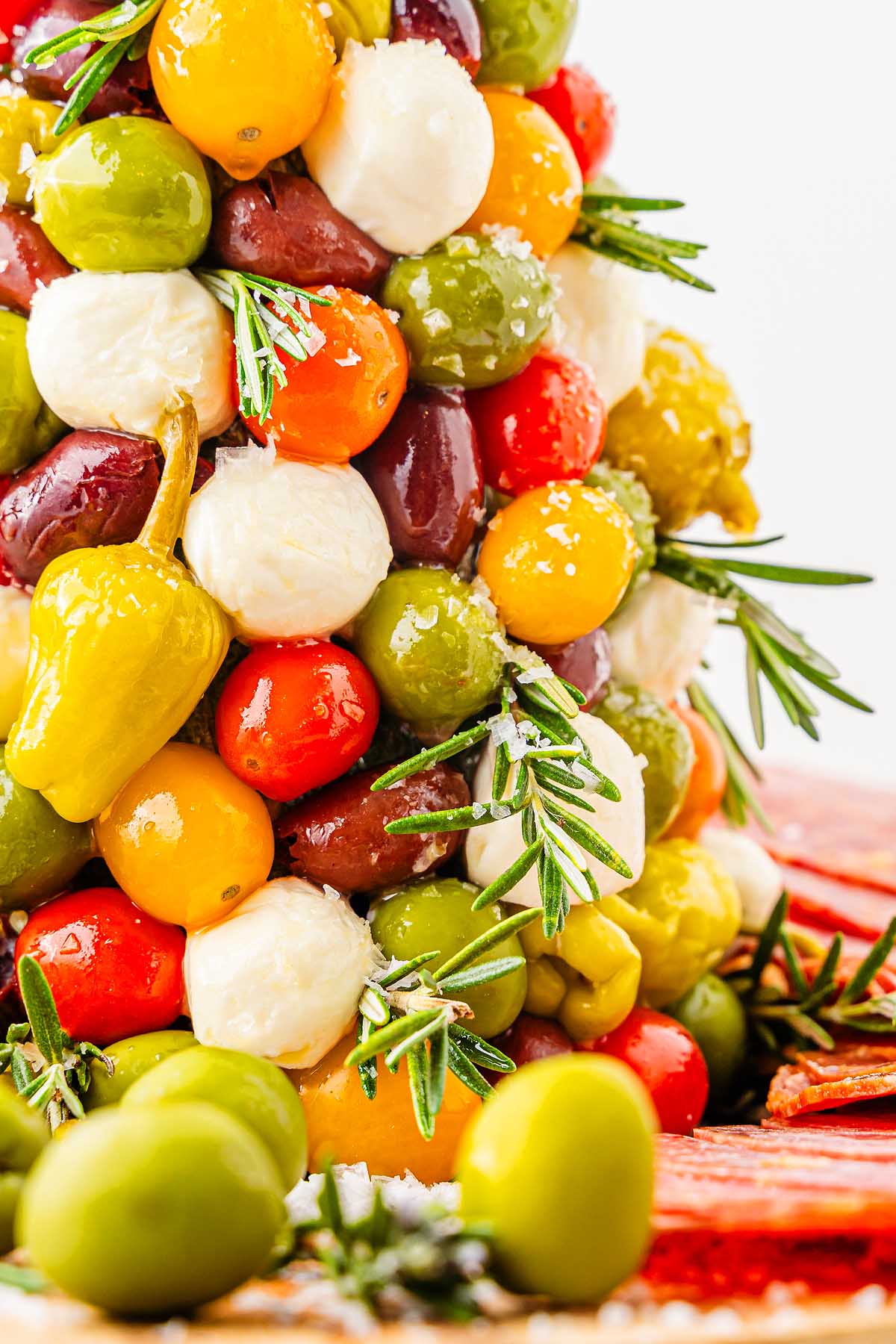 The finished Christmas appetizer tree.