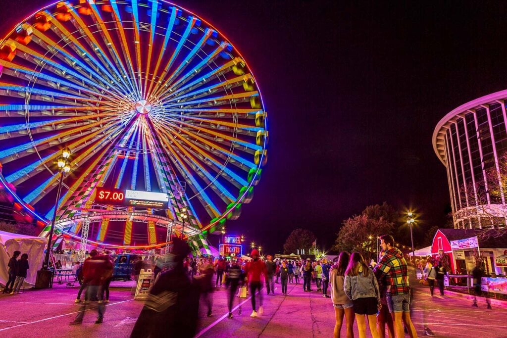 Long exposure street photography at the North Carolina State Fair.