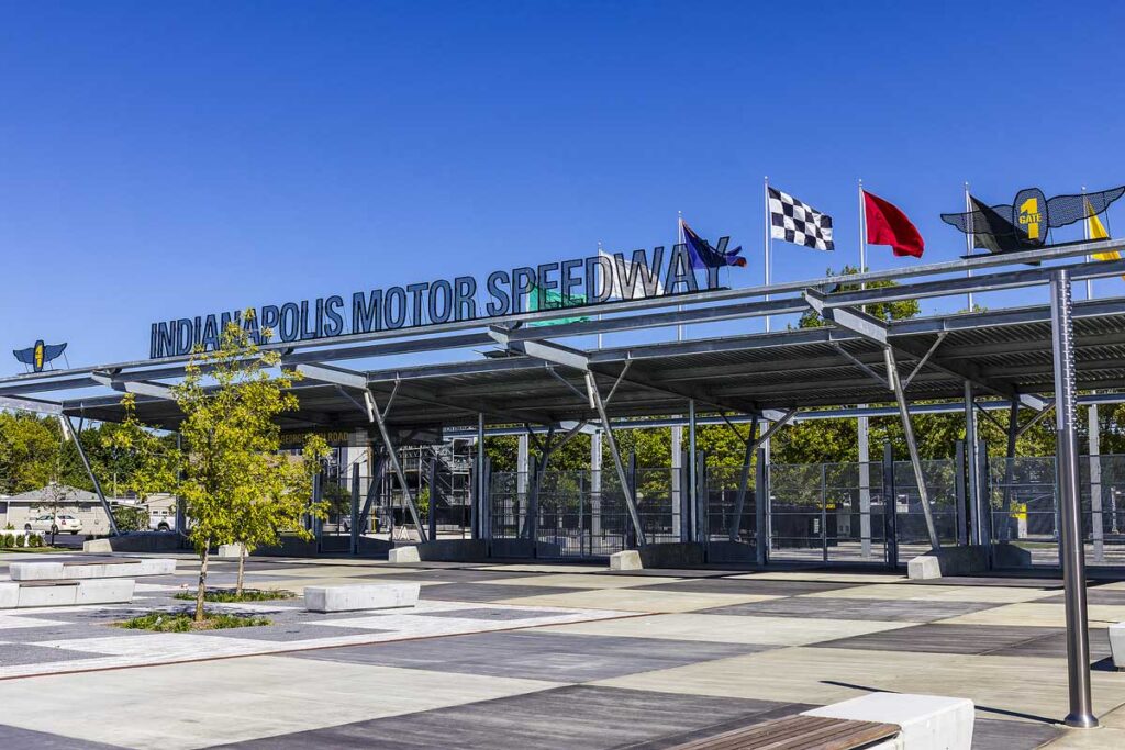 Indianapolis - Circa September 2016: Indianapolis Motor Speedway Gate 1 Entrance. IMS Hosts the Indy 500 and Brickyard 400 Auto Races VI.