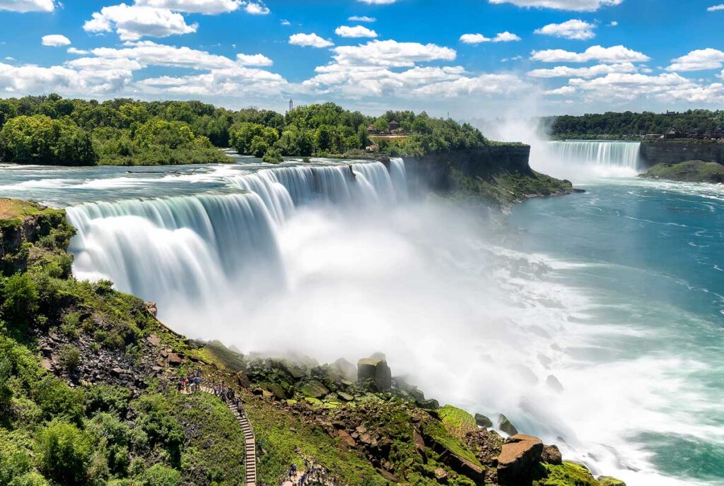 Niagara Falls between United States of America and Canada.