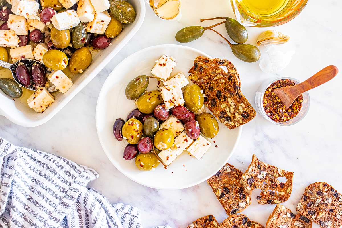 Marinated Olives with Feta xoxoBella