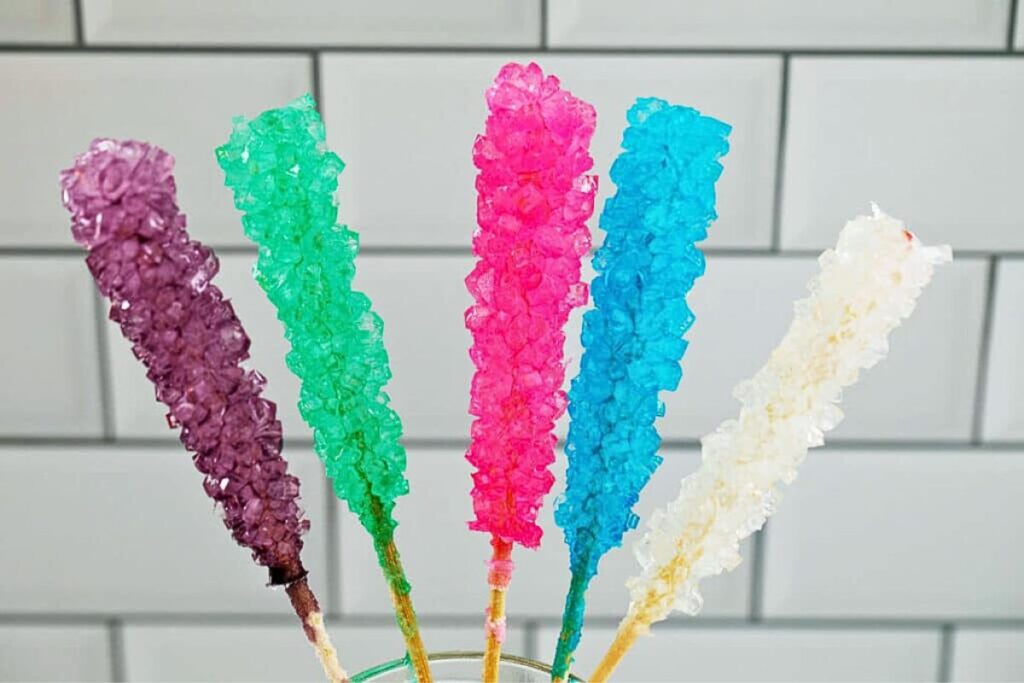 Rock candy on sticks.
