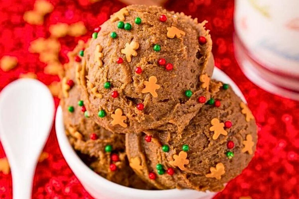 Taste safe uncooked gingerbread cookie dough.