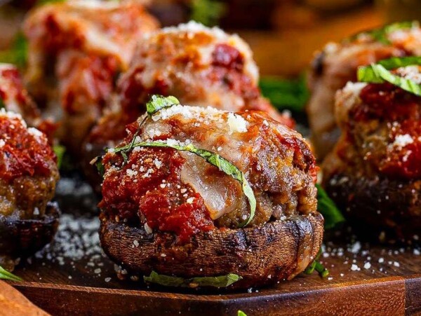 Meatball stuffed mushrooms.