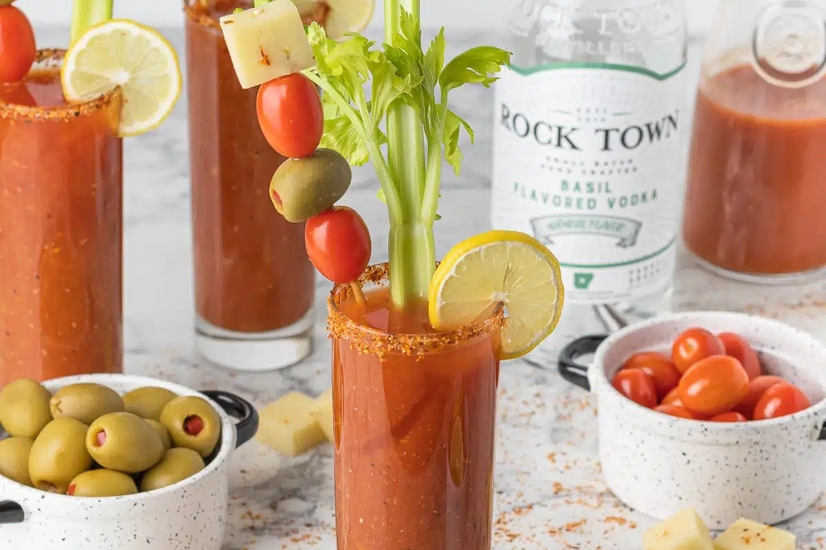 Rock town bloody mary is a delicious cocktail perfect for Christmas festivities.