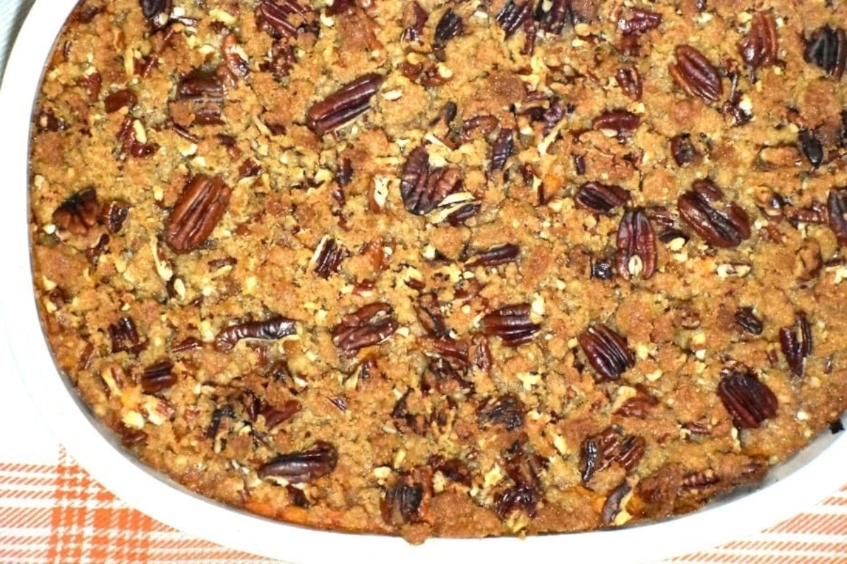 A make-ahead holiday dish filled with pecans and oats.