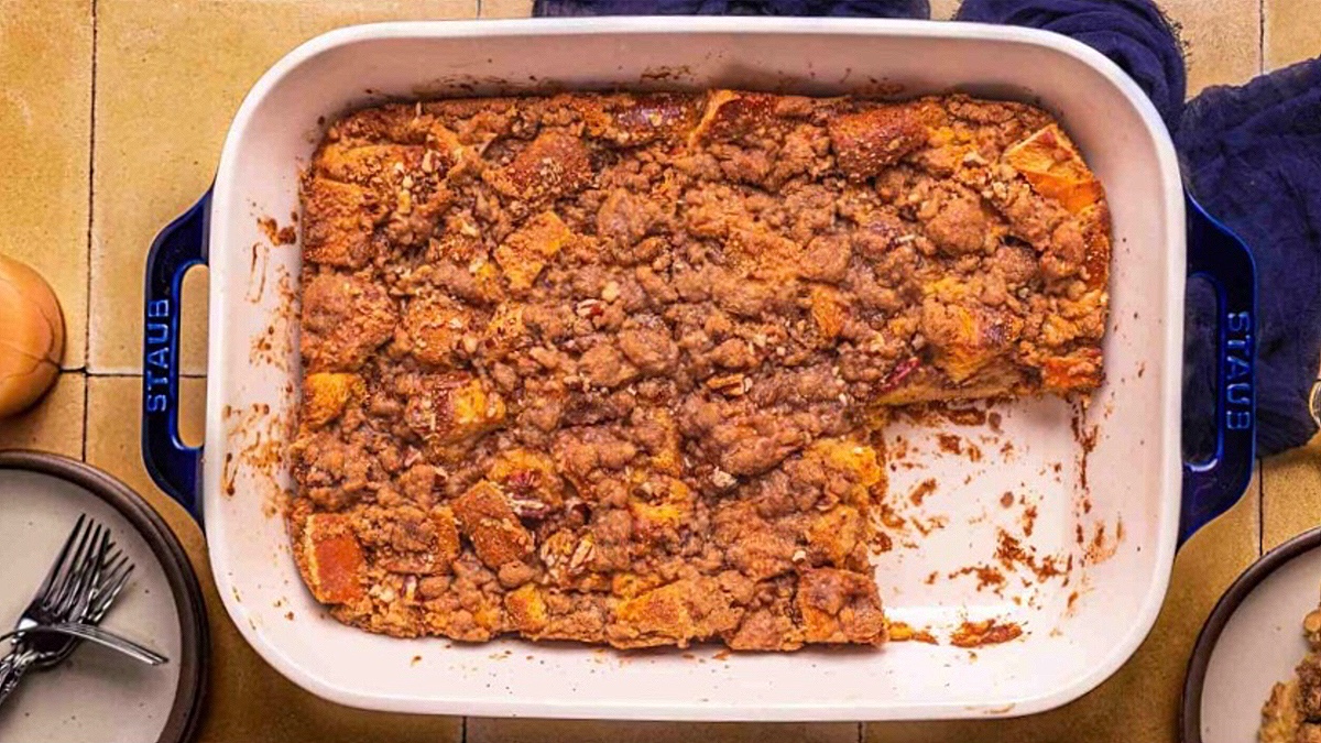 Baked Brioche French Toast Casserole.