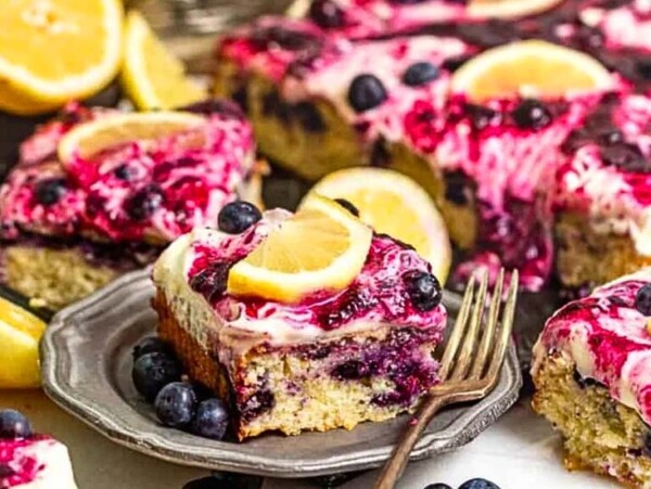 Lemon Blueberry Sheet Cake.
