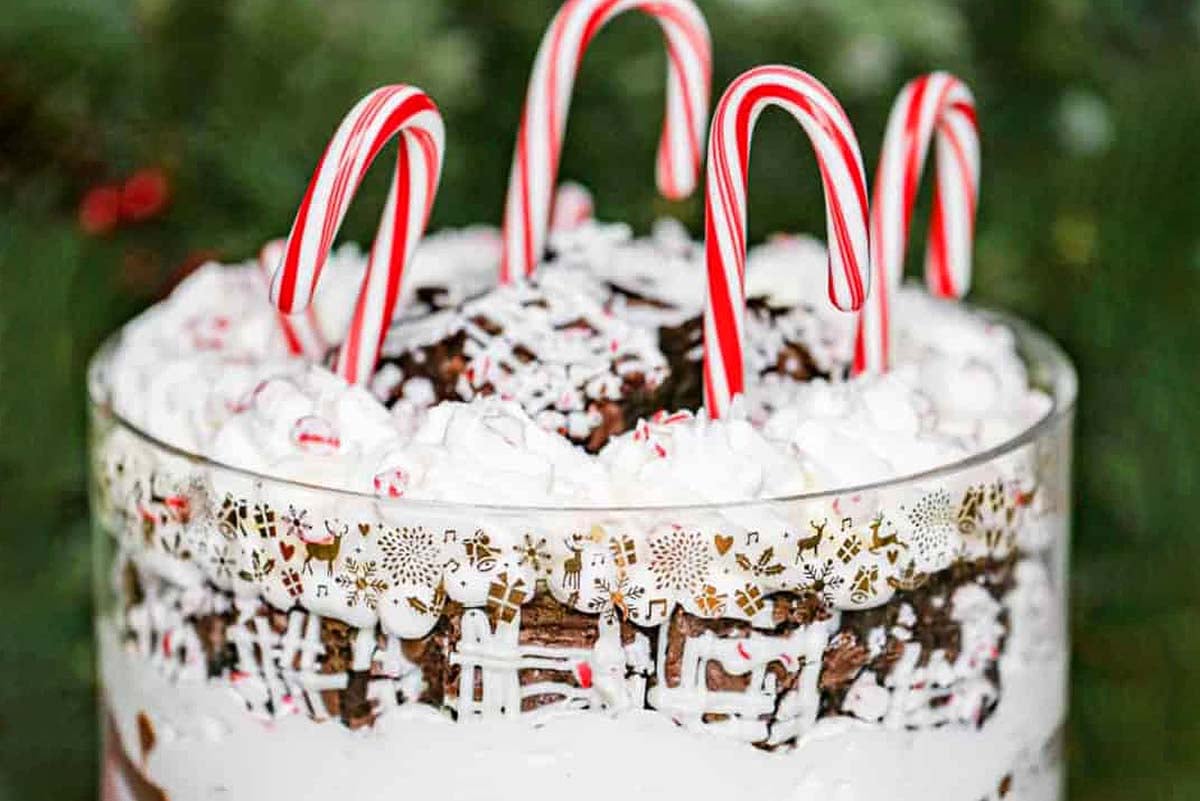 Peppermint Candy Brownie Trifle.