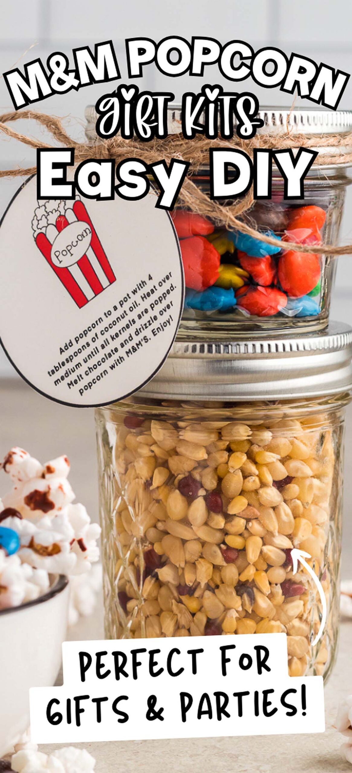 Chocolate M&M Popcorn DIY Gift Kit xoxoBella