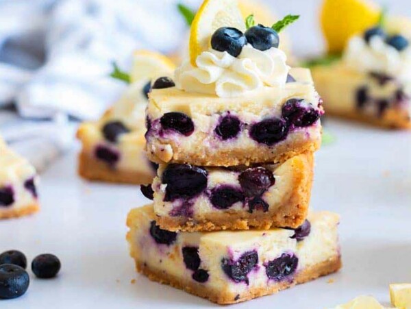 Blueberry Lemon Cheesecake Bars.