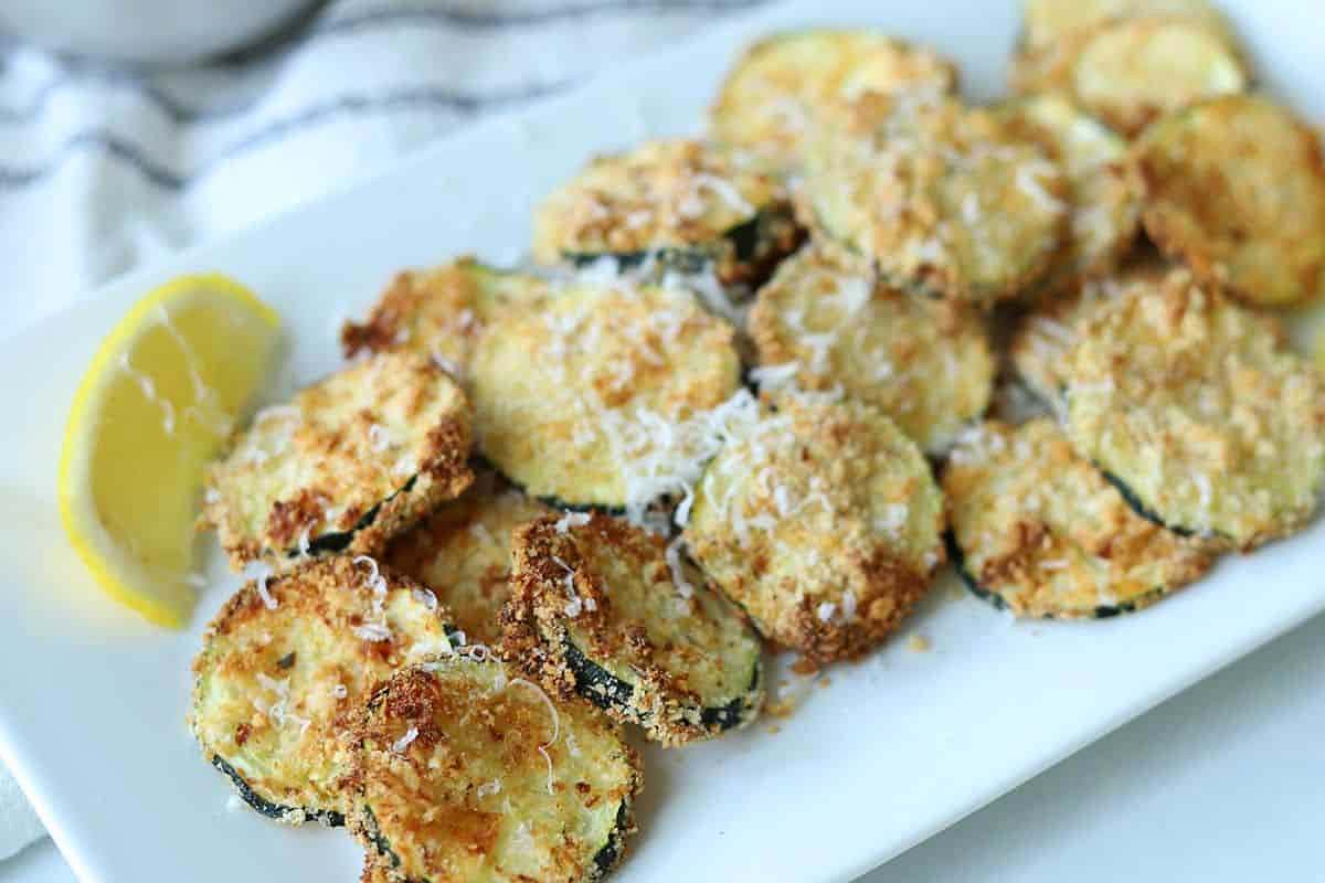 Air Fryer Zucchini (Parmesan Breaded).
