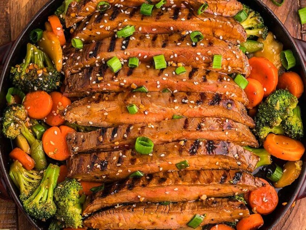 Teriyaki Flank Steak with Veggies.