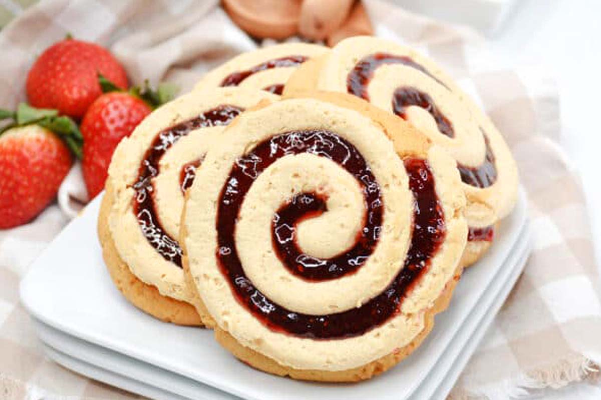 Peanut Butter And Jelly Cookies.