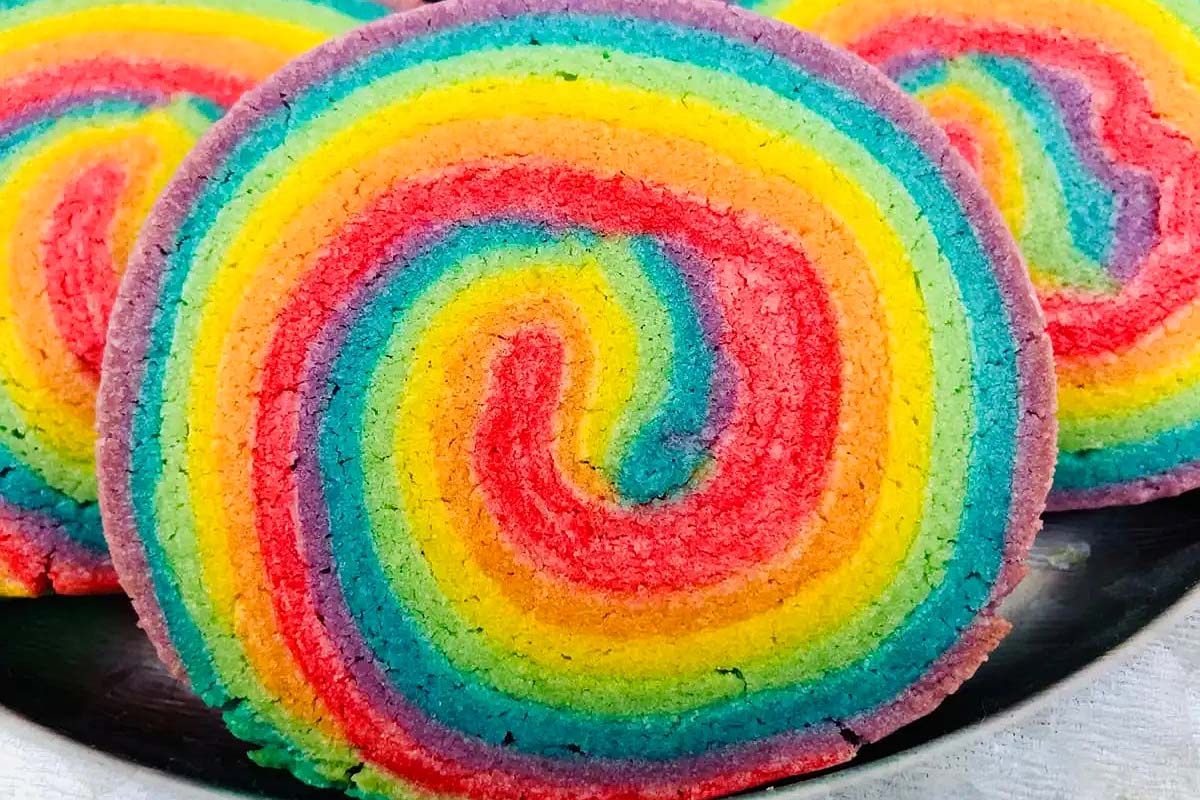 Rainbow Pinwheel Cookies.