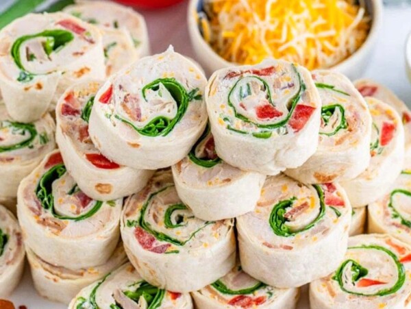 Cheesy Chicken Bacon Ranch Pinwheels.