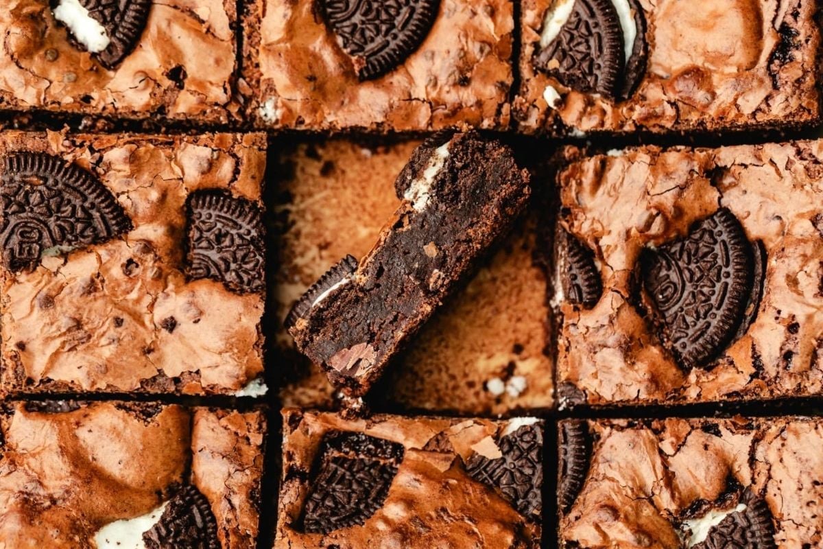 Oreo cookies and cream brownies, perfect for potluck desserts.