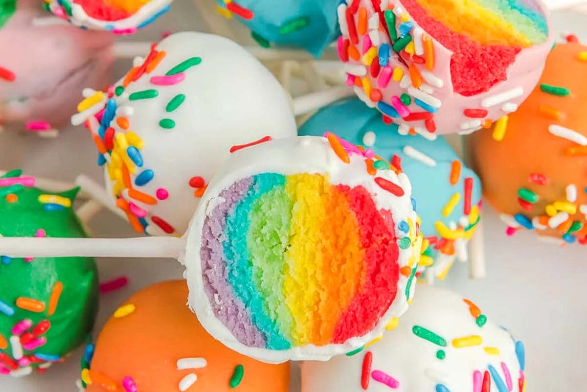 Rainbow Cake Pops.