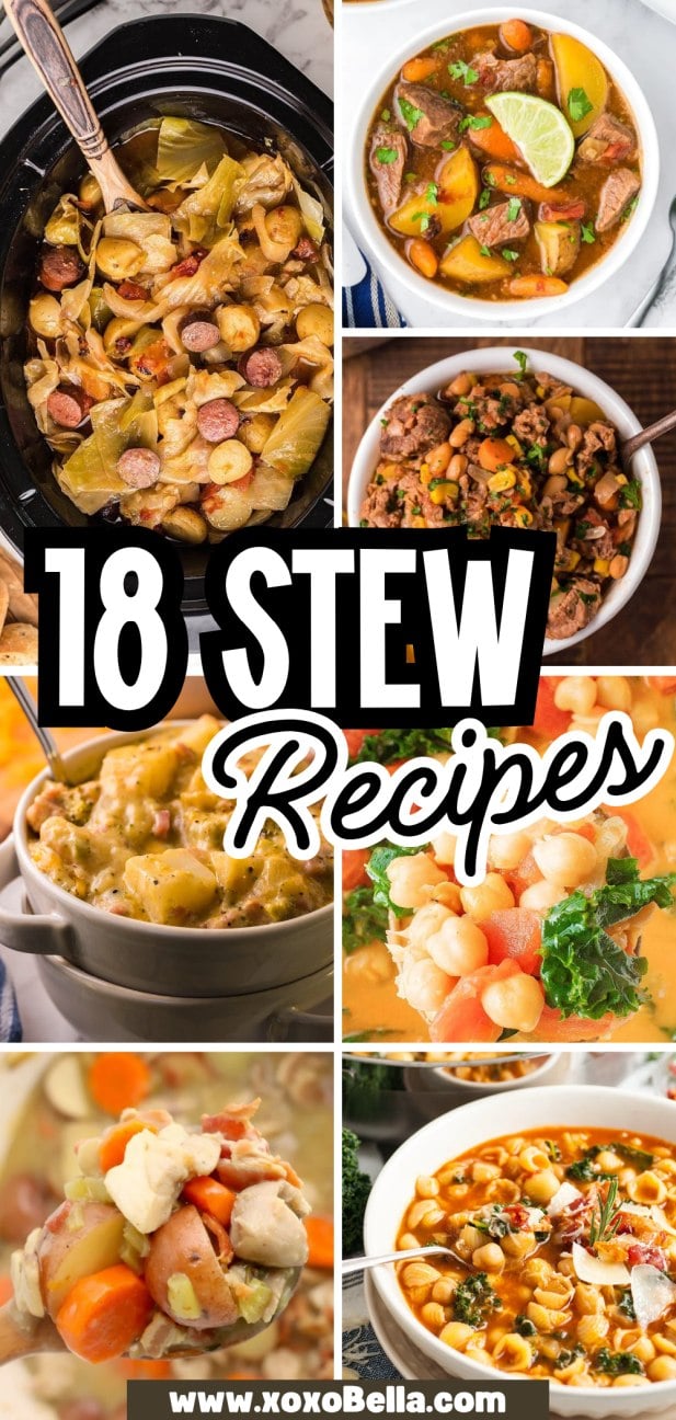 A collage of hearty stew dishes with various meats, vegetables, and beans; perfect for those seeking new stew recipes to warm up any meal.
