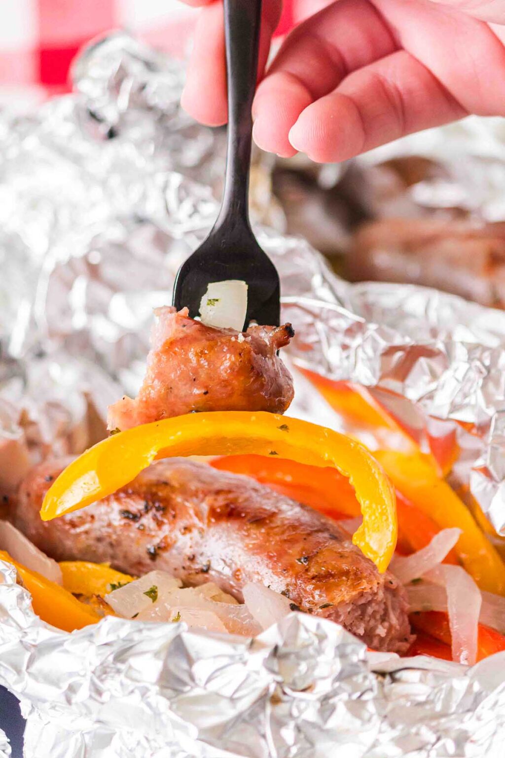 Sausage and Peppers Foil Packs xoxoBella