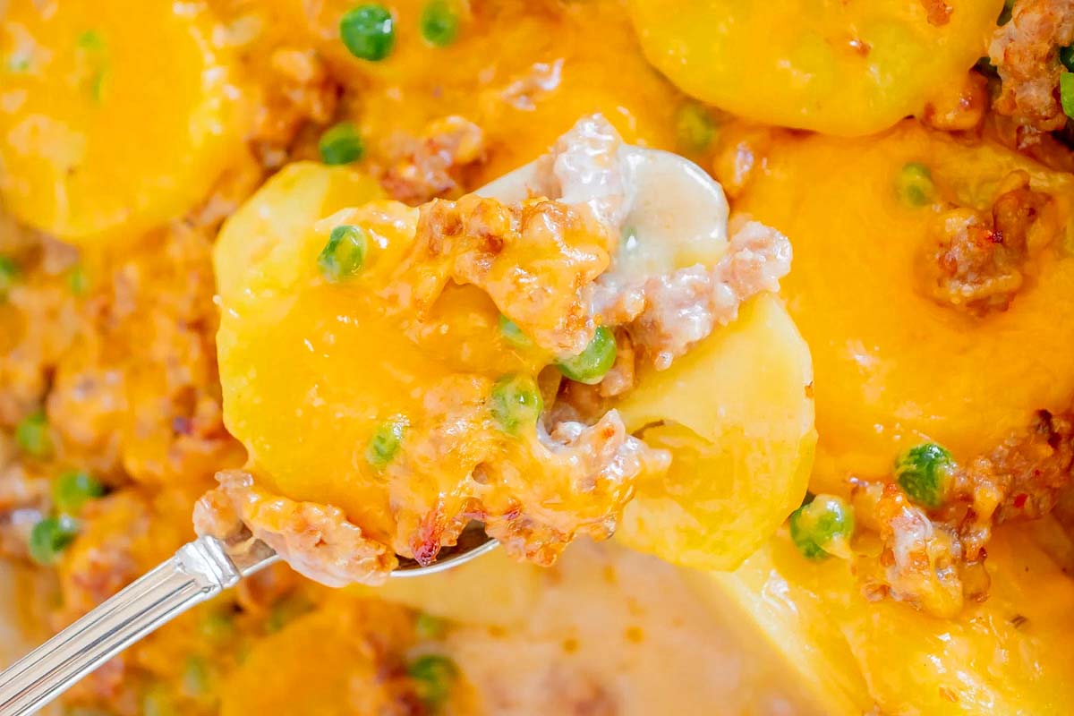 Cheesy Sausage Potato Casserole.