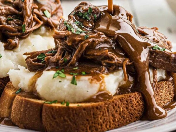 Slow Cooker Hot Roast Beef Sandwiches.