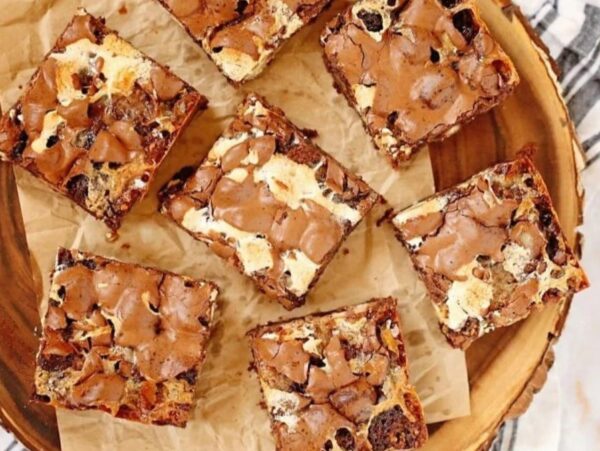 Easy Layered S'mores Brownies.