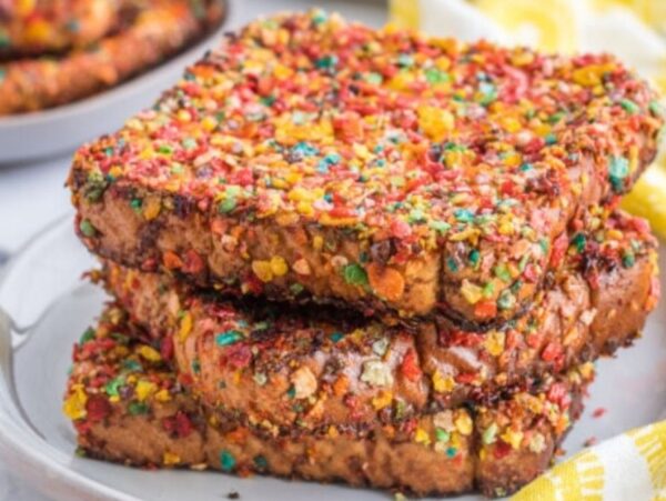 Air Fryer Fruity Pebble French Toast.