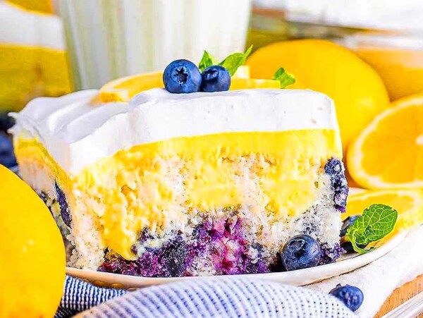 Blueberry Lemon Poke Cake.