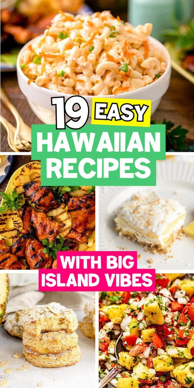 Selection of island-flavored dishes from cocktails and salads to grilled meats and desserts