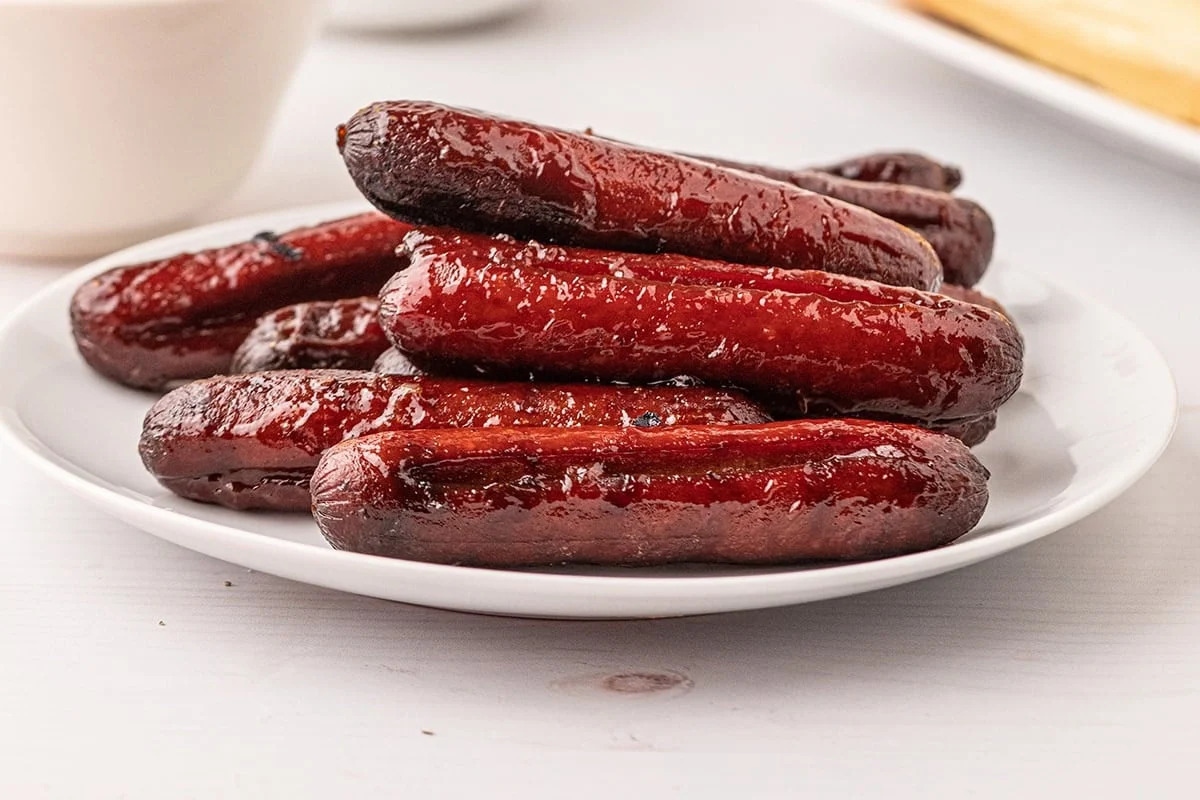 Smoked Hot Dogs.