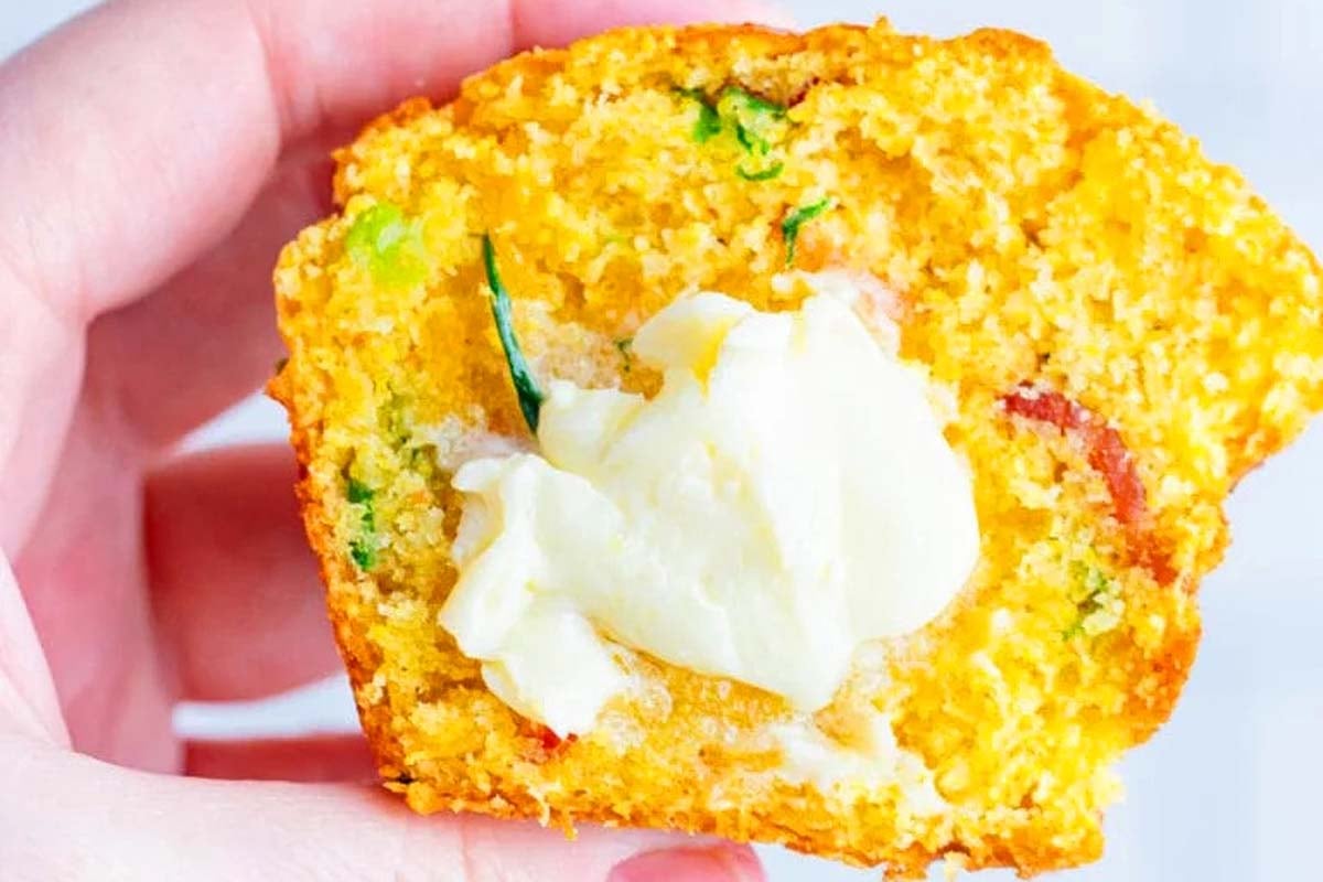 Corn Muffins With Cheese And Bacon.