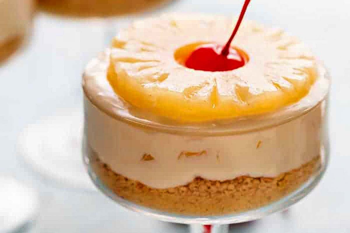 No Bake Pineapple Cheesecake. 