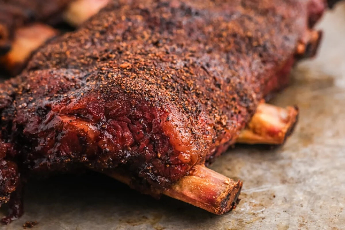 Smoked Beef Ribs With Texas Style Rub.