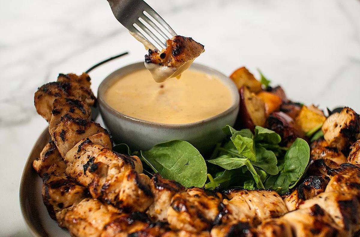 Apple Cider Grilled Chicken Skewers.