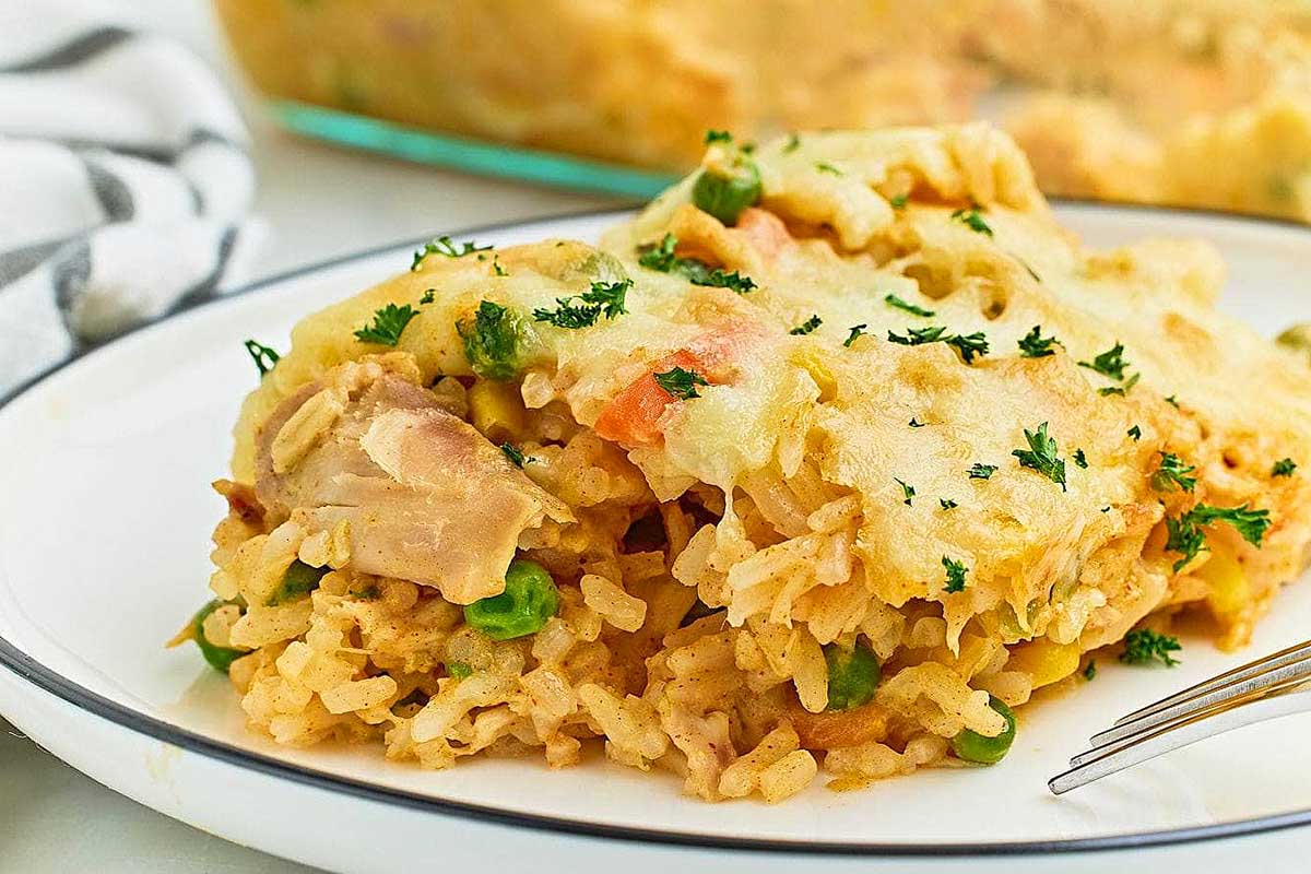Easy Old School Chicken And Rice Casserole.