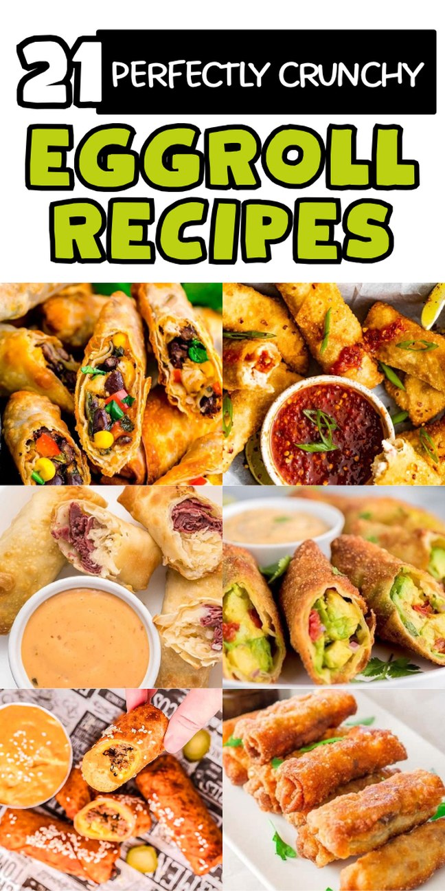 Various crispy, stuffed rolls showing savory, dessert and creative filling options