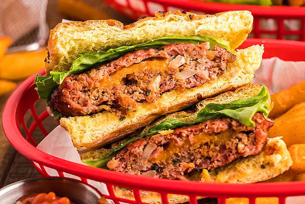 Smoked Cheddar Bacon Stuffed Burgers.