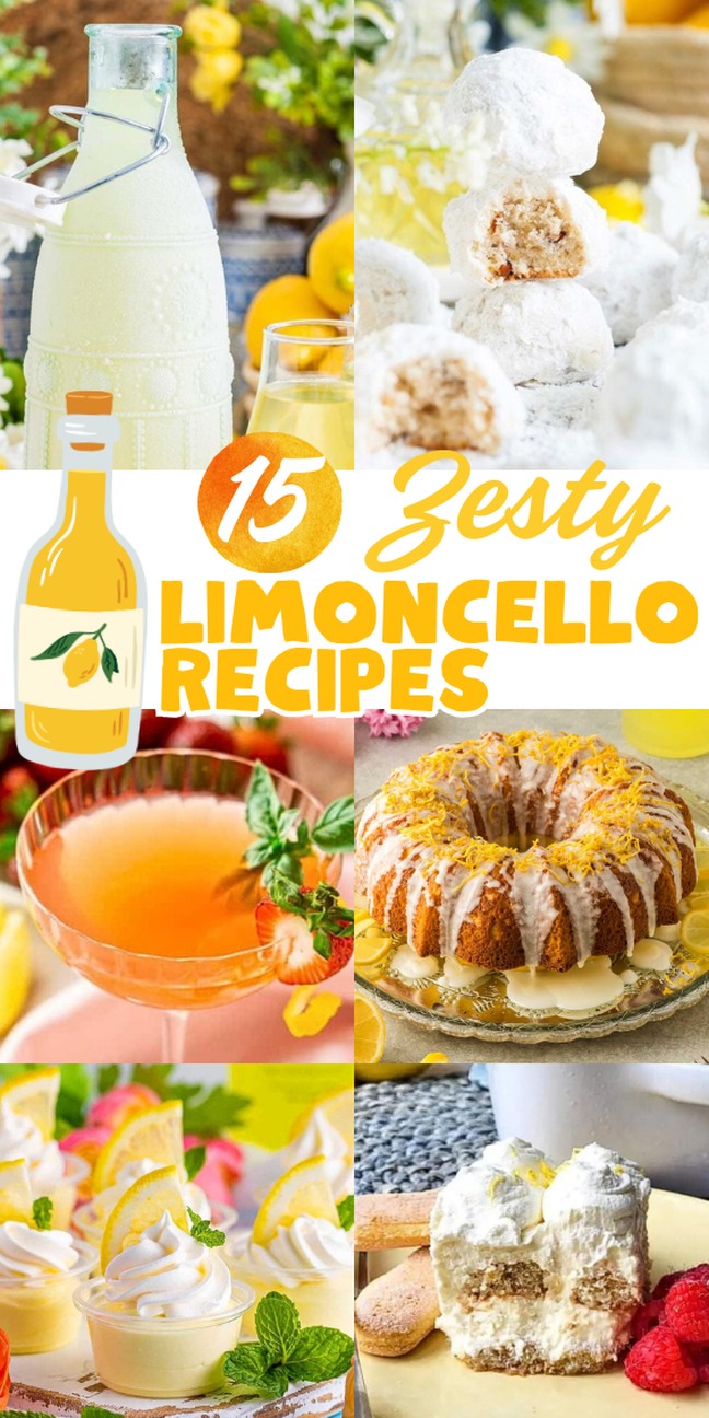 Collage of lemon desserts and drinks, perfect for anyone seeking creative limoncello recipes.