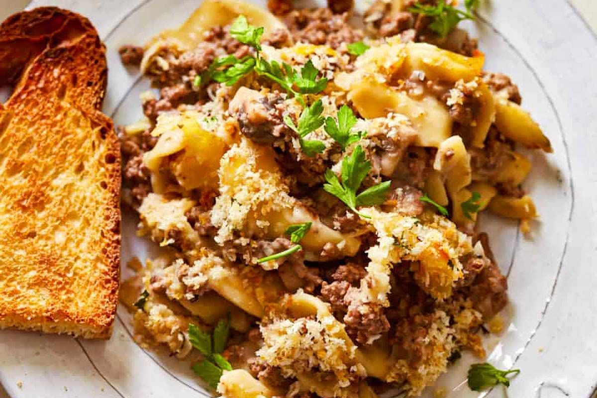 Beef Stroganoff Casserole.