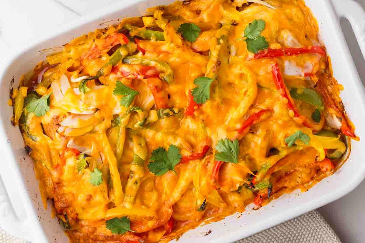 Cheesy Chicken Fajita Casserole.