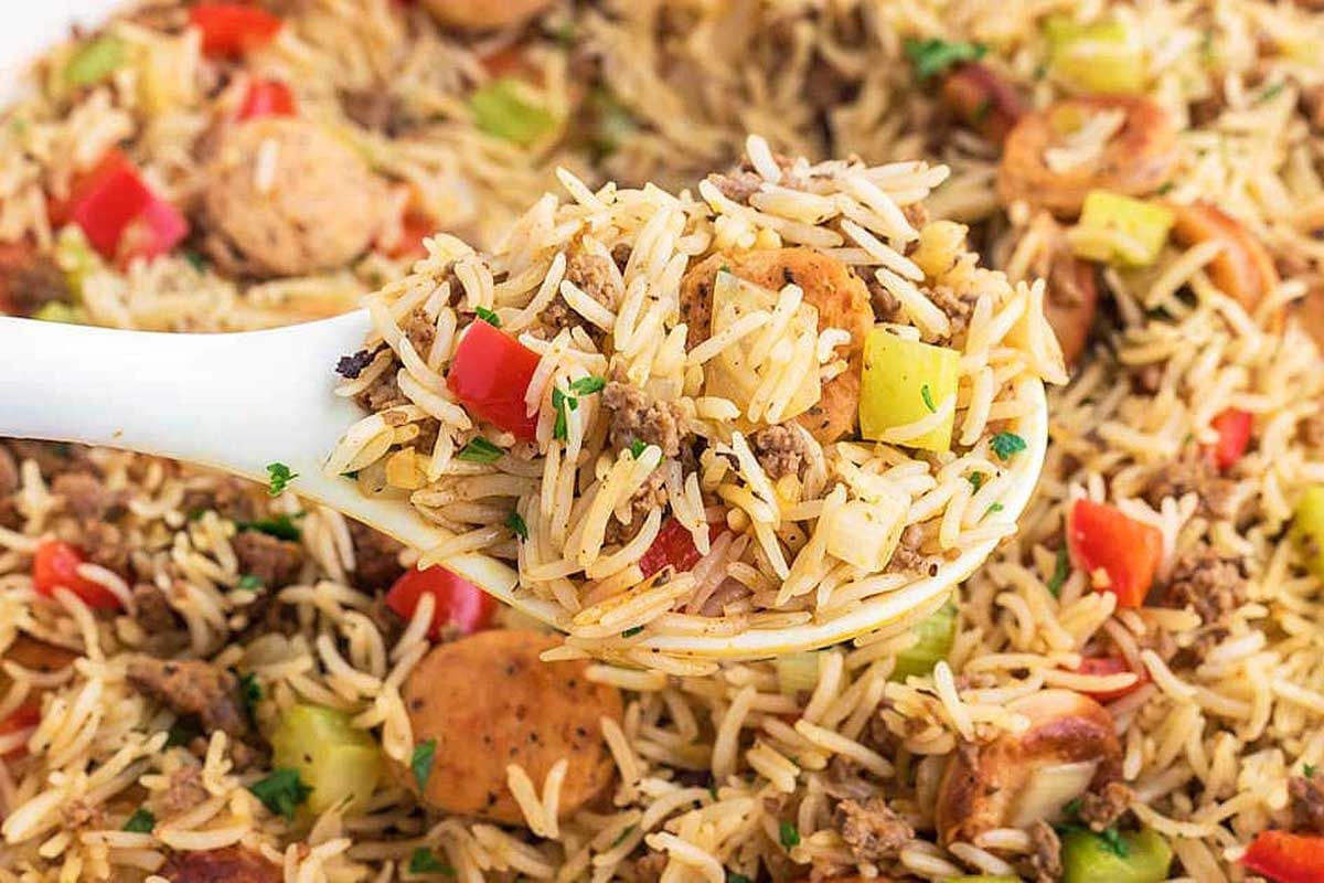 Dirty Rice with Sausage.
