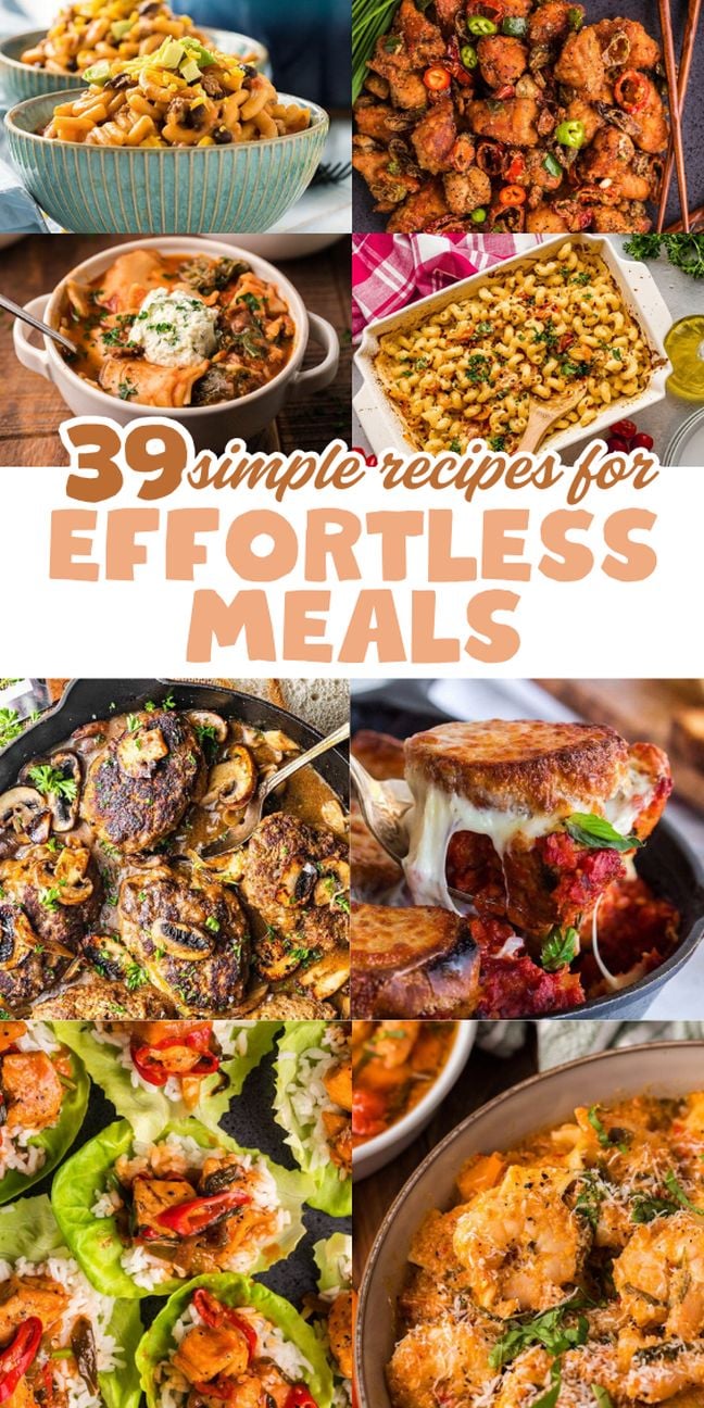 Collage of various colorful meals