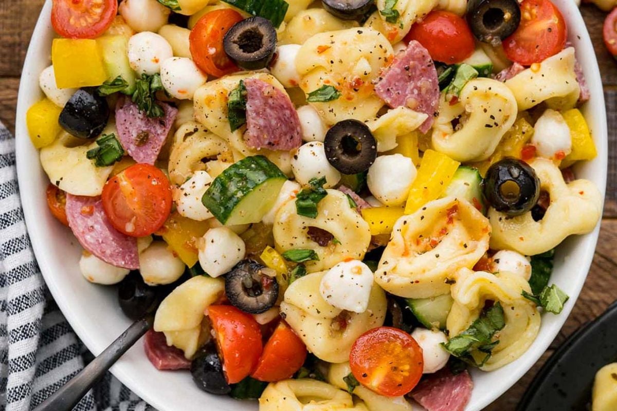 Mediterranean Tortellini Caprese Salad (Costco Copycat).