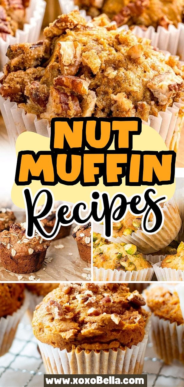 Assorted nut muffins in paper liners—perfect for anyone looking to try new nut muffin recipes at home.